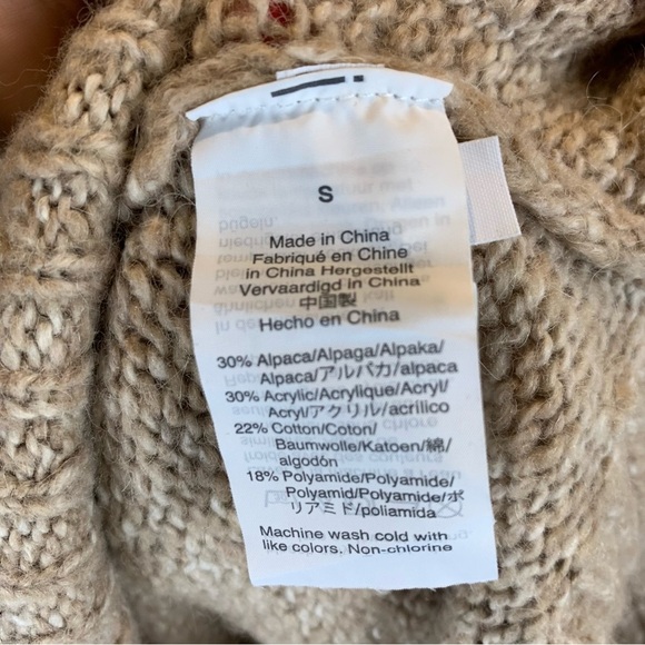 Madewell Baxter Beige Alpaca Blend Knit  Long Line Sweater Tunic sz S - Picture 9 of 11